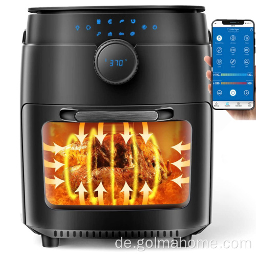 Golmahome Heißluftfritteuse WiFi 1700W Airfryers xxl 5.5L Touch-Display APP mit Rezepten Ohne Öl Abnehmbares Zubehör Heißluftfritteuse